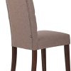 41d3ikEexLS._AC_.jpg CLP Chaise De Salle A Manger Lisburn en Velours Ou Tissu I Piètement en Bois De CaoutchoucI Dossier Capitonné I Confort Et Stabilité, Couleur:Taupe, matière:Tissu