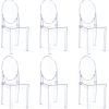 Chaise Transparente Chaises de Salle à Manger Chaise Ghost Chaise Polycarbonate Transparent Chaise Violet Clair Non empilable Amovible (Lot de 6)