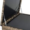 TecTake 800678 Salon de Jardin 4 Personnes en résine tressée, 2 Canapés modulables, Coffre de Rangement et Table Basse en Verre Inclus – Plusieurs Couleurs Disponibles (Marron Naturel | no. 403723)