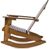 41eo0fJSWuL._AC_.jpg blumfeldt Rushmore - Chaise à Bascule, Dossier Haut, Grande Surface Assise, Bois de Sapin, Vernis de Protection, Résistant aux intempéries, Matériau Solide, Charge Max 150kg - Marron