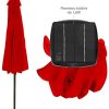 41fVPlW6egL._AC_.jpg Parasol de Jardin Lumineux Solaire Ø 270 cm - Tube Aluminium 38 MM Noir - Toile parasol en Polyester 180g/m2 UV 50-16 Tubes LED Blanc Chaud - Panneau Solaire 1,8W inclus