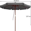 41ggyqHMK4L._AC_.jpg Kingsleeve Parasol en Bois Anthracite 330 cm Protection UV 50+ Hydrofuge démontable Balcon Jardin terrasse extérieur Pique-Nique Soleil