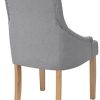 41hKKFxFAuL._AC_.jpg vidaXL Bois de Chêne 2X Chaise de Salle à Manger Tissu Gris Clair Cuisine