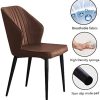 41kC3i-InBS._AC_.jpg Lot de 2 chaises de salle à manger, Empilable chaises de salon simili cuir, sans accoudoir ,Style industriel , pieds en métal mat, Chaises modernes de chambre, Chaise de cuisine, Marron