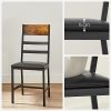 VASAGLE Chaises de Salle à Manger, Lot de 2, Siège de Cuisine, Assise Rembourrée, Cadre en Acier, Ergonomique, Style Industriel, pour Salon, Cuisine, Marron Rustique et Noir LDC095B01