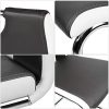 Lot de 6 Chaise de Salle à Manger Chaises de Maison en Forme d'arc à Dossier Unique pour Cuisine/Salle à Manger/Jardin (Noir-Blanc, 6)