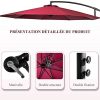 41lvSTIaBBS._AC_.jpg CAMORSA Parasol Deporte, 3M Parasol Inclinable avec Manivelle, Parasol Étanche avec 8 Baleines Protection UV 50+ pour Piscine, Plage, Restaurants, Balcon, Rouge