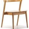 VS Venta-stock Pack 2 chaises Venus, Couleur Chêne, Bois Massif, 58 cm (Longueur) 57,5 cm (Profondeur) 76 cm (Hauteur)