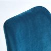 Nordlys - Lot de 2 Chaises de Salle a Manger Scandinaves Pieds Bois Velours Bleu Canard