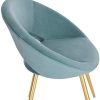 WOLTU Chaises de Salle à Manger Lot de 4 rembourrées en Velours,Chaise de Salle de séjour Turquoise BH230ts-4