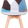 41nEebz0x2S._AC_.jpg GrandCA HOME Lot de 2 chaises rembourrées en Lin Chaises de Salle à Manger scandinaves en Patchwork, adaptées au Salon et à la Salle à Manger (Bleu-2 Chaise)