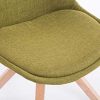41o54eVe6WL._AC_.jpg Chaise De Salle A Manger Toulouse en Tissu I Chaise Visiteur Style Scandinave avec Dossier Et Assise Rembourrés I Piètement Bois Rond, Couleur:Vert, Couleur du Cadre:Natura