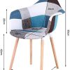 41ojx4-pePS._AC_.jpg Uderkiny Lot de 2 chaises chaises Patchwork avec accoudoirs, Postuler à Cuisine Salon Salle à Manger Chambre, etc. (Bleu)