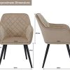 41onM5UitpL._AC_.jpg DUHOME Chaise Salle à Manger en Tissu (Velours) Design Retro Fauteuil avec Pieds en Metal sélection de Couleur 8058, Couleur:Beige, matière:Velours