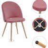 GOLDFAN Chaises de Salle à Manger Lot de 2 Velours Chaise de Cuisine Chaise Longue avec Pieds en métal pour Maison et Bureau, (Rose Foncé)