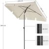 41pCPhqyNZL._AC_.jpg SONGMICS Parasol de Balcon rectangulaire 2 x 1,25 m, Protection UPF 50+, Ombrelle, Toile avec revêtement en PA, Sac de Transport, terrasse, Jardin, sans Socle, Beige GPU025M01