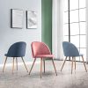 41pHEhm8MLS._AC_.jpg Mc Haus SOFI - Lot de 2 chaises salle à manger siège rembourré en tissu couleur bleu acier salon style scandinave et pieds en métal à effet bois 49x46x77cm