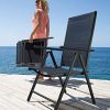 41ptjBmgfML._AC_.jpg PHIVILLA Ensembles de 2 Chaises de Jardin avec Cadre en Aluminium, 6X Réglable avec 7 Positions D'assise, Chaises Pliantes à Dossier Haut Résistant Aux Intempéries