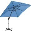 41qXoajtcSL._AC_.jpg Uniprodo Parasol De Jardin Protection Solaire UNI_Umbrella_2SQ250BL (Bleu, Rond, Rotatif, Acier, Polyester, Ø 250 cm, Filtre UV)