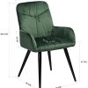 41quR0hSOBL._AC_.jpg MEUBLE COSY Lot de 2 Chaises de Salle à Manger Scandinave Fauteuil Salon en Velours et Pieds en Métal Vert, 56 x 60 x 88,5 cm FERRELL DARK GREEN