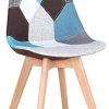 41tjfS9CveS._AC_.jpg GrandCA HOME Lot de 2 chaises rembourrées en Lin Chaises de Salle à Manger scandinaves en Patchwork, adaptées au Salon et à la Salle à Manger (Bleu-2 Chaise)