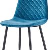 JYMTOM Lot de 4 Chaises en Velours de Salle à Manger avec Pieds en Métal de Style Moderne (Bleu Claire)