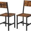 VASAGLE Chaise de Salle à Manger, Lot de 2, Sièges, Cadre en Acier, Style Industriel, pour Salle à Manger, Salon, Cuisine, Marron Rustique et Noir LDC092B01