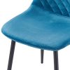 JYMTOM Lot de 4 Chaises en Velours de Salle à Manger avec Pieds en Métal de Style Moderne (Bleu Claire)