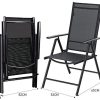 41vUHsYYL3L._AC_.jpg PHIVILLA Ensembles de 2 Chaises de Jardin avec Cadre en Aluminium, 6X Réglable avec 7 Positions D'assise, Chaises Pliantes à Dossier Haut Résistant Aux Intempéries
