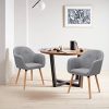 WOLTU 1 X Chaise de Salle à Manger composée de Lin et Bois Massif,Chaise Gris Clair pour Cuisine/Salon/Café BH94hgr-1