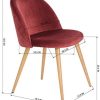 41wKG6L7uL._AC_.jpg Herbalady Lot de chaises de salle à manger en velours au design simple et élégant, qui peuvent parfaitement correspondre à votre salle à manger, salon ou chambre à coucher (rouge, 2)