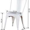 N/Q Lot de 4 Chaises de Salle à Manger Style Industriel Chaise Métal Empilable Intérieur/Extérieur (Blanc)