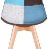 41xJkT-7r-L._AC_.jpg GrandCA HOME Lot de 4 chaises, Chaise de Salle à Manger,Chaise scandinave Patchwork,adapté au Salon et à la Salle à Manger(Bleu-4 Chaise)