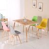 1 lot de 4 ou 6 chaises de salle à manger de couleur scandinave avec coussin en polyuréthane et pieds en hêtre (rose)