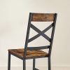 VASAGLE Chaises de Salle à Manger, Lot de 2, Sièges de Cuisine, Cadre en Acier, Ergonomique, Style Industriel, pour Salon, Cuisine, Marron Rustique et Noir LDC094B01