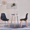 N/C Lot de 4 Chaises de Salle à Manger Pieds en Bois Massif - Style Scandinave Noir