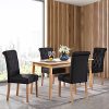 511GDwp4CQS._AC_.jpg Yaheetech Lot de 2 Chaises de Salle à Manger avec Chêne Tissu Chaise de Salon Mobilier pour Bureau Cuisine Bar Réunion Hôtel 45,5 x 62 x 98,5cm Noir