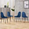 511eruG2j5L._AC_.jpg GOLDFAN Chaise en Tissu Lot de 4 Chaises de Cuisine Chaises Salle à Manger Chaises de Salon Chaise en Velours avec Pieds en Métal Bleu