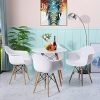 LiePu Chaise Salle a Manger Lot de 4, Chaises Cuisine Fauteuils Scandinaves Rétro avec Jambe de Bois de Hêtre Massif - Noir