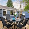 514pgF6ptbL._AC_.jpg PHIVILLA Ensembles de 2 Chaises de Jardin avec Cadre en Aluminium, 6X Réglable avec 7 Positions D'assise, Chaises Pliantes à Dossier Haut Résistant Aux Intempéries