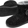 515bZuatBUL._AC_.jpg GURGER Tricoté Chausson Montant Femme Fourrure Hiver Maison Doublé Chaud Pantoufles