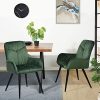 515u2MRZ0FL._AC_.jpg MEUBLE COSY Lot de 2 Chaises de Salle à Manger Scandinave Fauteuil Salon en Velours et Pieds en Métal Vert, 56 x 60 x 88,5 cm FERRELL DARK GREEN
