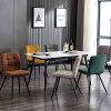 51A6YpiPTL._AC_.jpg HNNHOME Cubana Lot de 2 chaises de salle à manger rembourrées en velours avec pieds solides en métal noir (sarcelle, velours)
