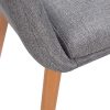 WOLTU 1 X Chaise de Salle à Manger composée de Lin et Bois Massif,Chaise Gris Clair pour Cuisine/Salon/Café BH94hgr-1