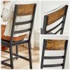 VASAGLE Chaises de Salle à Manger, Lot de 2, Siège de Cuisine, Assise Rembourrée, Cadre en Acier, Ergonomique, Style Industriel, pour Salon, Cuisine, Marron Rustique et Noir LDC095B01