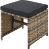 51Gqo5Kl7WL._AC_.jpg TecTake Salon de Jardin en Résine Tressée 10 Places Housse de Protection 6 Fauteuils 4 Tabourets 1 Table