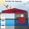 51I8z0bigUL._AC_.jpg LARS360 Parasol Ø 350 cm beige - Parasol de jardin en polyester imperméable avec manivelle - Protection UV 40+ pour balcon, jardin, terrasse