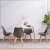 Albatros Chaises de Salle à Manger AARHUS, Lot de 4, Gris avec Pieds en Bois Massif, Hêtre, Design Rétro Scandinave