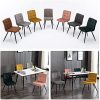 51MJX0HL7L._AC_.jpg HNNHOME Cubana Lot de 2 chaises de salle à manger rembourrées en velours avec pieds solides en métal noir (sarcelle, velours)