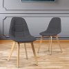 51Nkw9CtqgL._AC_.jpg IDMarket - Lot de 4 chaises Gaby Grises en Tissu pour Salle à Manger
